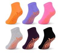 GRPSKCOS Calzini Ferma-Piè per Bambini Yoga Trampolino Calzini Antiscivolo per Bambini 6 Paia Calzini per Interni ABS per Ragazzi e Ragazze 2-13 Anni, 2-5 Jahre