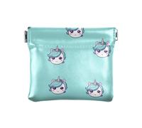 Grren and Blue unicorns - Portamonete da donna in pelle sintetica con unicorni, borsa da trucco unica per ragazze e donne, Grren e Blue unicorni, 1 Size, Accessorio da viaggio