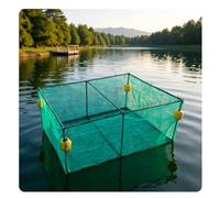 GRRICEPL Trappola per Esche, Gabbia Galleggiante per Pesci, Rete da Pesca Pieghevole E Portatile per Pesciolini, Granchi, Gamberi E Gamberi di Fiume; Adatta All'allevamento di(1.8x1.5x0.9 m)