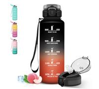 Grsta Borraccia 1,5 litri, Borracce con Cannuccia, Senza Perdite, Borraccia Palestra con Indicatore del Tempo, Bottiglia Motivazionale per Fitness, Ufficio Corsa