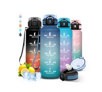 Grsta Borraccia 1,5 litri, con Cannuccia, Senza Perdite, Borraccia Motivazionale, Facile da Pulire, Con Slogan Motivazionale, per Fitness, Campeggio, Yoga, Escursioni