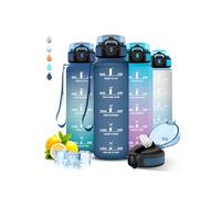 Grsta Borraccia 1 litro, Borraccia con Cannuccia, Senza Perdite, Palestra, Facile da Trasportare, Motivazionale, Con Slogan Motivazionale, Borracce per Scuole, Fitness, Campeggio, Yoga