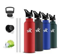 Grsta Borraccia, Borraccia Termica 500 ml, Senza BPA, Borracia con Cannuccia, Senza Perdite, Borracce Termiche, Acciaio Inossidabile 18/8, Bottiglia Termica per Scuole, Campeggio, Uffici, Caffè, Yoga