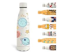 Grsta Borraccia isotermica 500 ml, bottiglia sportiva personalizzata con pianeta, senza BPA, doppia parete, isolante, anti perdite, per bambini