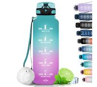 Grsta Borraccia Palestra, Borraccia 1.5 L, A Prova Di Perdite, Borraccia Sportiva senza BPA, con Indicatore del Tempo Motivazionale, per Palestra, Bicicletta, Scuola, Ufficio - Polvere verde
