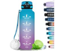 Grsta Borraccia Palestra, Borraccia 1.5 L, A Prova Di Perdite, Borraccia Sportiva senza BPA, con Indicatore del Tempo Motivazionale, per Palestra, Bicicletta, Scuola, Ufficio - Blu-Viola
