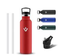 Grsta Borraccia Termica 500ml, Borracce Termiche Senza BPA, Borraccia Bambini con Cannuccia, Riutilizzabile Borracce Acciaio Inox, Senza Perdite Bottiglia Termiche per Viaggio, Palestra, Ufficio