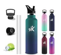 Grsta Borraccia Termica 750 ml, Senza BPA, Borraccia con Cannuccia, Bottiglia Termica Senza Perdite, Borracce Termiche, Acciaio Inossidabile 18/8, Borracia Metallo per Campeggio, Viaggio, Palestra