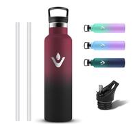 Grsta Borraccia Termica 750ml, Borracce Termiche con Cannuccia, Borraccia Acciaio Inox a Prova di Perdite, Riutilizzabile Bottiglia Termica, Borraccie Senza BPA per Trekking, Ufficio, Outdoor