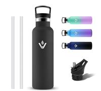 Grsta Borraccia Termica 750ml, Riutilizzabile Borracce Termiche, Borraccia Acciaio Inox, Bottiglia Termica con Cannuccia, Senza BPA Borracce Palestra a Prova di Perdite per Lavoro, Bici, Trekking