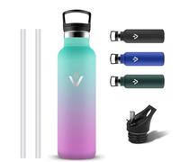 Grsta Borraccia Termica 750ml, Riutilizzabile Borraccia Acciaio Inox con Cannuccia, Bottiglia Termica Senza BPA, Borracce Termiche, Senza Perdite Borracce Palestra per Yoga, Campeggio, Viaggio