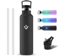 Grsta Borraccia Termica, Borraccia 1 litro a Prova di Perdite, Riutilizzabile Bottiglia Termica, Borracce Termiche con Cannuccia, Borracce Acciaio Inox Senza BPA per Ciclismo, Sport, Viaggio