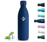 Grsta Borraccia Termica, Borraccia 1 litro, Riutilizzabile Borracce Termiche, Isolato Sottovuoto, Borraccia Acciaio Inox Senza BPA, Bottiglia Termica a Prova di Perdite per Ciclismo, Fitness, Yoga