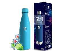 Grsta Borraccia Termica, Borraccia 500 ml, Senza BPA, Borracce Bambini, Senza Perdite, Bottiglie Acciaio Inox, Mantiene Caldo per 12 Ore/Freddo 24 Ore, Borracce per Scuole, Uffici, Caffè, Campeggio