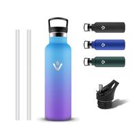 Grsta Borraccia Termica, Borraccia 500ml Senza BPA, Bottiglia Termica Senza Perdite, Riutilizzabile Borracce Bambini Acciaio Inox, Borracce Termiche con Cannuccia per Bici, Bicicletta, Ufficio