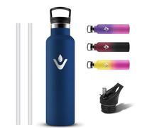 Grsta Borraccia Termica, Borraccia 750ml con Cannuccia, Bottiglia Termica a Prova di Perdite, Borracce Termiche Senza BPA, Riutilizzabile Borraccie Acciaio Inox per Trekking, Lavoro, Ciclismo