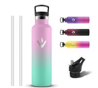 Grsta Borraccia Termica, Borraccia 750ml Senza BPA, Bottiglia Termica a Prova di Perdite, Borracce Termiche con Cannuccia, Riutilizzabile Borraccie Acciaio Inox per Ciclismo, Lavoro, Palestra