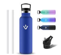 Grsta Borraccia Termica, Riutilizzabile Borraccia 750ml, Bottiglia Termica con Cannuccia, Senza BPA Borracce Termiche a Prova di Perdite, Borracce Palestra Acciaio Inox per Ciclismo, Scuola, Yoga