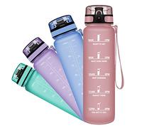 Grsta Bottiglia Acqua, Borraccia Sportiva 350ml/500ml/800ml/1l/1500ml, Bottiglia a Prova di Perdite Senza BPA, Borracce con Filtro e Indicatore del Tempo per Bambini, Scuola, Campeggio, Ciclismo