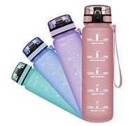 Grsta Bottiglia Acqua, Borraccia Sportiva 350ml/500ml/800ml/1l/1500ml, Bottiglia a Prova di Perdite Senza BPA, Borracce con Filtro e Indicatore del Tempo per Bambini, Scuola, Campeggio, Ciclismo