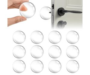 Grsta Fermaporte Maniglie, 12 Pezzi Gommini per Maniglie Porte, Fermaporta Adesivo 40 * 8mm, Paracolpi Elastici per Pareti, Fermaporta Trasparente per Camera da Letto, Cucina, Ufficio, Bagno