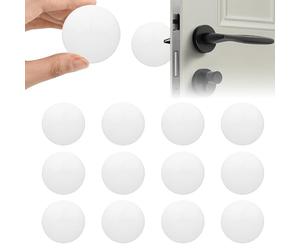 Grsta Fermaporte Maniglie, 12 Pezzi Gommini per Maniglie Porte, Fermaporta Adesivo 40 * 8mm, Paracolpi Elastici per Pareti, per Camera da Letto, Cucina, Bagno, Ufficio, Superfici in Vetro, Bianco