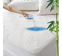 GRT Coprimaterasso completamente impermeabile in rayon di bambù - Copertura materasso rinfrescante in fibra d'aria 3D traspirante ultra morbida, coprimaterasso silenzioso adatto fino a 48 cm di