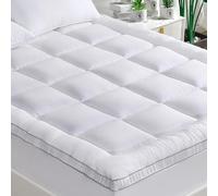 GRT Topper Matrimoniale 180x200 cm e Coprimaterasso - Spessore spesso di 6 cm, Superficie in Bambù, Imbottitura 3D Snowdown - Traspirante, Morbido, Silenzioso.