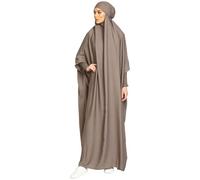 Grtheenumb Abito Musulmano Islamico da Preghiera con Cappuccio - Copertura Piena per Donne Islam Dubai - Modesto Viola