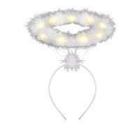 Grtheenumb Accendino la fascia d'angelo, Angelo della fascia bianca a LED per Natale, costumi con luce a LED