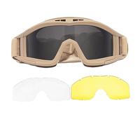 Grtheenumb Anti Fog Airsoft Goggles, Airsoft Goggles Sicurezza regolabile Anti Fog con 3 lenti intercambiabili per la caccia al ciclismo