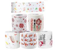 Grtheenumb Carta igienica|5 Rotoli di Carta igienica Natalizia a 2 veli Rotoli Divertenti e delicati sulla Pelle Decorazioni Natalizie con Fiocchi di Neve per la casa Hotel Ufficio Negozio