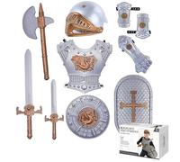 Grtheenumb Costume da Cavaliere per Bambini|Costume da Cavaliere per Bambini, Gioco di Ruolo Medievale con Scudo, Elmo, Spada e Accessori Abito Reale per Ragazzi dai 3 ai 10 Anni, Style2