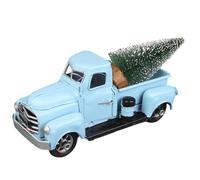 Grtheenumb Decorazione Natalizia per Camion, Piccolo Camion Blu Natalizio con Albero Decorazioni Vintage in Ferro Resistente alla ruggine per Tavolo, mensola, centrotavola