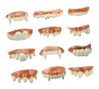 Grtheenumb Denti di vampiri, Denti di Demone di Halloween per Bambini Adulti 12 Pezzi Artificiali di denuncia di falsità Decorativa Artificiale per Il Cosplay di Festa