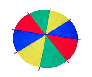 Grtheenumb Paracadute da Gioco per Bambini|Paracadute da Gioco Arcobaleno con 8 Manici Giocattolo Arcobaleno per Bambini Adulti per Esterni, 2M / 6, 5 Piedi