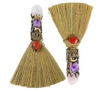 Grtheenumb Scoppa Decorativa, 2 Pezzi scopate, Decorativa con da 6, 7 Pollici, Decorazioni per stregoni Reiki Magica di Halloween, Arredamento pagano Wiccan per Ufficio Camera da Letto