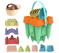Grtheenumb Stampi per di Sabbia | Kit per Costruire di Sabbia, 14 Pezzi/Set Giocattoli da Spiaggia in plastica con stampi Pala, Giocattoli Sandbox Portatili per Bambini
