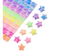 Grtheenumb Strisce di Stella di Carta 630 Fogli Luminosi nella Stella Origami Scuro Design Cupido di Carta 10 Colori Strisce Origami per Le Stelle Pieghevole