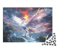Gru a corona rossa Jigsaw Puzzle Impossibili 1000 Pezzi Corona della fiamma Decorazione Per La Casa. Rilassamento E Intelligence Per Adulti E Ragazzi Da 14 Anni 1000pcs (75x50cm)