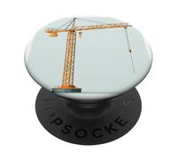 Gru a torre gialla per gli amanti del contenitore e della costruzione PopSockets PopGrip Adesivo