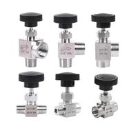 Gru con valvola a spillo for regolazione del flusso 1 pz | Gomito a 90 gradi in acciaio inossidabile 304(3/8",NPT_ELBOW 90 DEGREE_MALE-FEMALE SS304)