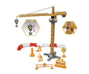 Gru da costruzione giocattolo Gru manuale Generic Giallo 40 cm con accessori solleva il carico e gira a 360 gradi per bambini