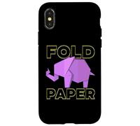 Gru di carta pieganti della squadra di origami di carta degli amanti degli origami Custodia per iPhone X/XS