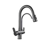 Gru filtrata per cucina estrazione spray 360 Acqua di rotazione Filtro Tocca Tre modi Mistina per lavello Rubina per cucina Easy Installazione (Nickle Spazzote) LWX