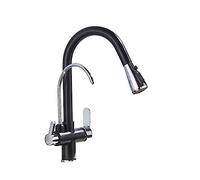 Gru filtrata per cucina estrazione spray 360 Acqua di rotazione Filtro Tocca Tre modi Mistina per lavello Rubina per cucina Easy Installazione (Nickle Spazzote) LWX