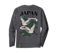 Gru Giapponese Giapponese Zen Pine Tree Kanji Back Art Maglia a Manica