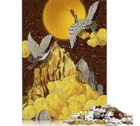 Gru giapponesi Luna Oro Puzzle da 1500 pezzi per adulti Incastrabili perfettamente Puzzle per donne e uomini 1500 pezzi (85x57 cm)