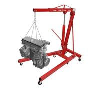 Gru idraulica pieghevole, 2 tonnellate (2000 kg), gru a motore con 6 ruote e 4 livelli di regolazione dell'altezza, capacità di carico fino a 4409 lbs per motore, ingranaggi, sollevamento in officina