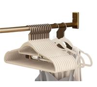 Grucce Appendiabiti 1Pcs Flocked Non-Slip Hanger Space Saving Folding Clothes Drying Rack Organizer Sturdy Hangers Tools(Beige 1pc)